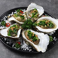 Oyster nướng mỡ hành