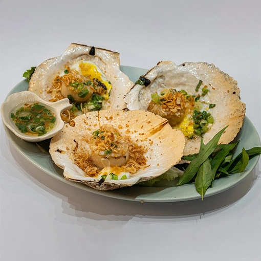 Scallops Nướng Trứng Cút